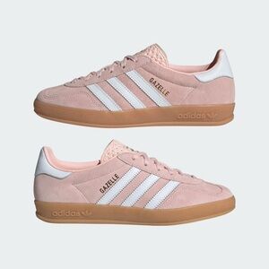 adidas Gazelle Pink and White Sneakers